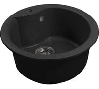 Мойкa MIXLINE ML-GMS101 СТАНДАРТ круглая, черный 308, 480 мм, глубина чаши 190 558080