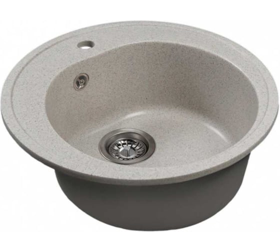 Мойкa MIXLINE ML-GMS102 СТАНДАРТ круглая, серый 310, 500 мм, глубина чаши 170 558090 1