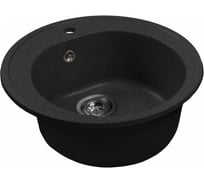 Мойкa MIXLINE ML-GMS102 СТАНДАРТ круглая, черный 308, 500 мм, глубина чаши 170 558086