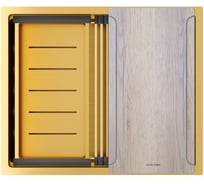 Мойка Paulmark NEXT-MULTI SINK 54 UNI нерж. сталь, брашированное золото, 540х450мм, PM785445-BG