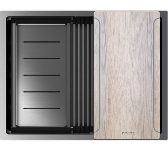 Мойка Paulmark NEXT-MULTI SINK 58 UNI нерж. сталь, вороненая сталь,580х450мм, PM785845-GM 1