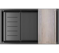 Мойка Paulmark NEXT-MULTI SINK 74 UNI нерж. сталь, вороненая сталь,740х450мм, PM787445-GM