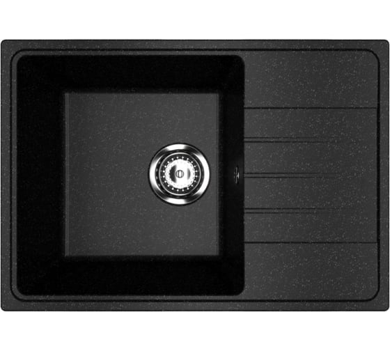 Мойкa MIXLINE ML-GMU06 УЛЬТРА с крылом, черный камень, 600_420 мм глуб. чаши 170 556732 1