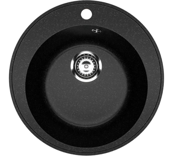 Мойкa MIXLINE ML-GMU01 УЛЬТРА круглая, черный камень, 475 мм глуб. чаши 170 556712 1