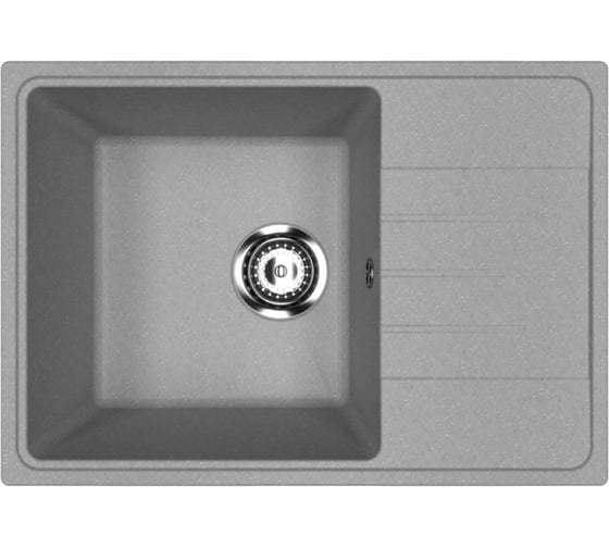 Мойкa MIXLINE ML-GMU06 УЛЬТРА с крылом, серый камень, 600_420 мм глуб. чаши 170 556730 1