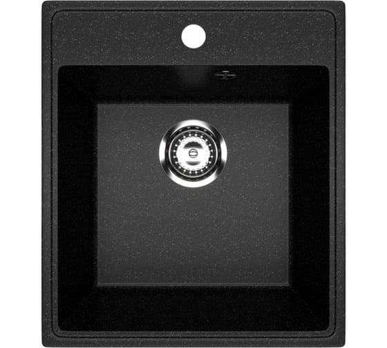 Мойкa MIXLINE ML-GMU02 УЛЬТРА прямоугольная, черный камень, 425_485 мм глуб. чаши 175 556716 1