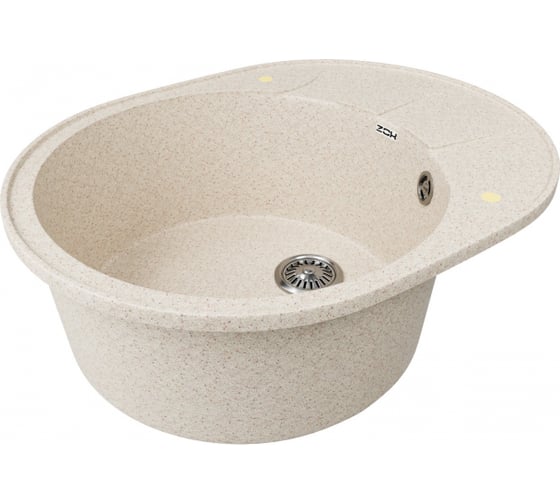 Мойка Zox ZХ-GM 02 овальная, с крылом, бежевая, 460х580х180 мм 544279