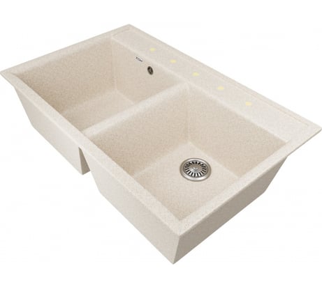 Мойка Zox ZX-GM 10 двухчашевая, бежевая, 510х780х200 мм 544325