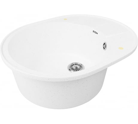 Мойка Zox ZХ-GM 02 овальная, с крылом, белая, 460х580х180 мм 544283