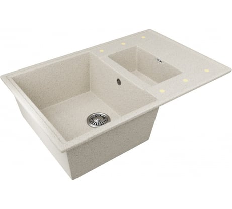 Мойка Zox ZX-GM 07 двухчашевая, с крылом, песочная, 480х740х180 мм 544313