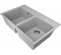 Мойка Zox ZX-GM 10 двухчашевая, серая, 510х780х200 мм 544326