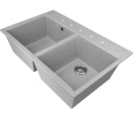 Мойка Zox ZX-GM 10 двухчашевая, серая, 510х780х200 мм 544326