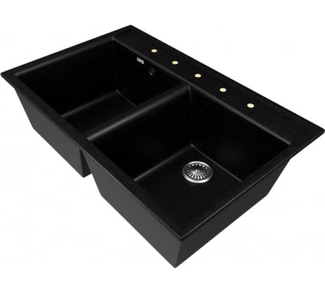 Мойка Zox ZX-GM 10 двухчашевая, черная, 510х780х200 мм 544348