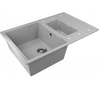 Мойка Zox ZX-GM 07 двухчашевая, с крылом, серая, 480х740х180 мм 544311