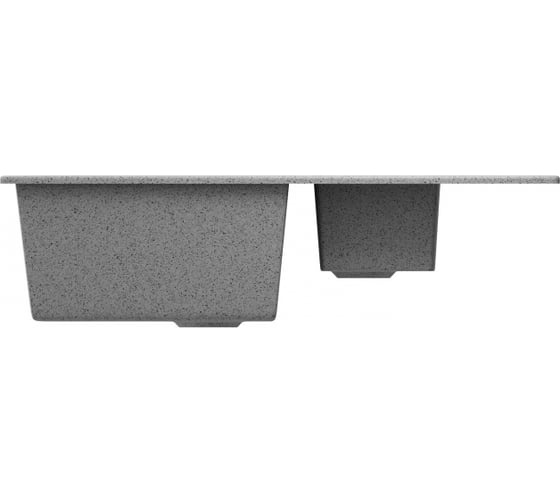 Мойка Zox ZX-GM 07 двухчашевая, с крылом, серая, 480х740х180 мм 544311