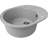 Мойка Zox ZХ-GM 02 овальная, с крылом, серая, 460х580х180 мм 544280