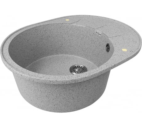 Мойка Zox ZХ-GM 02 овальная, с крылом, серая, 460х580х180 мм 544280