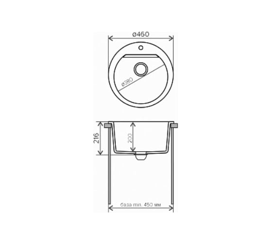 Кухонная мойка Polygran ATOL-460 (№16 Черный) 678897