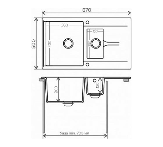 Кухонная мойка Polygran BRIG-870 (№27 Бежевый) 627406