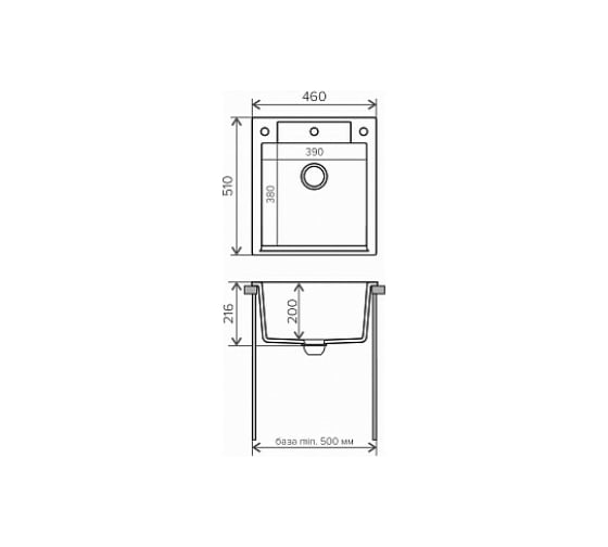 Кухонная мойка Polygran ARGO-460 (№14 Серый) 444669