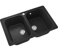 Мойка MIXLINE ML-GM23 двухчашевая, антрацит 343, 495х775х200 мм 547640