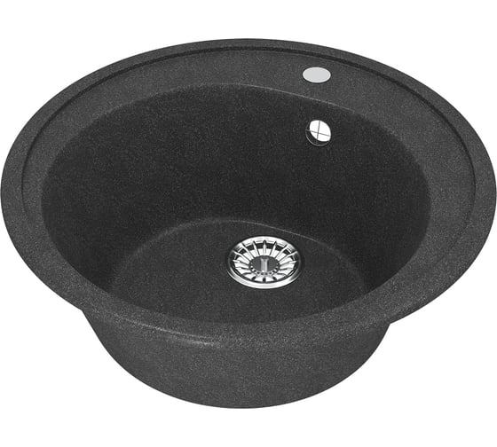 Мойка MIXLINE ML-GM11 круглая, антрацит 343, 500 мм, глубина чаши 180 мм 547624