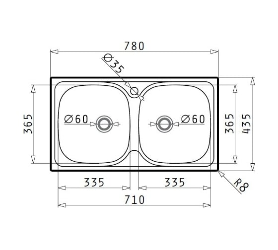 Мойка Pyramis E78 диаметр 60 мм 100125101