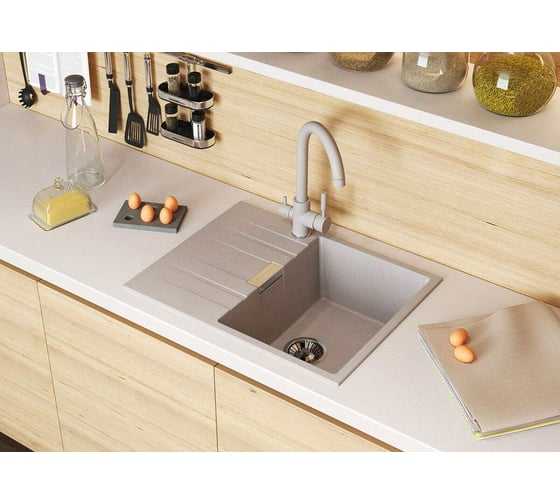 Кухонная мойка Tolero Loft TL-650 (№001 Серый металлик) 473691