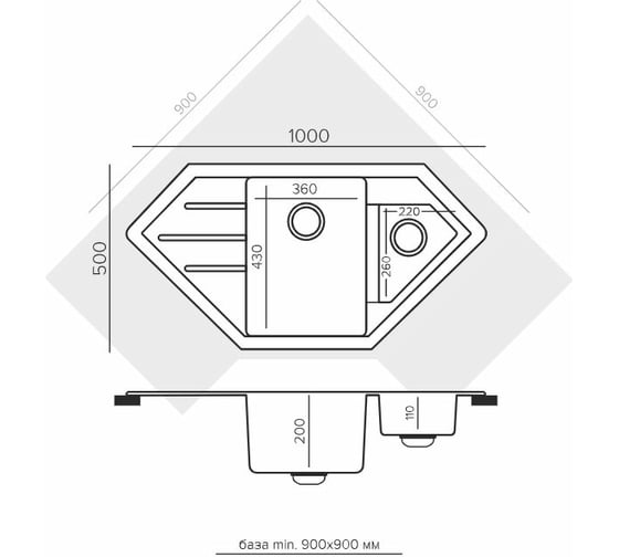 Кухонная мойка Tolero Classic R-114 (№001 Серый металлик) 825095