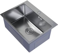Мойка подстольного монтажа MIXLINE, 65×44 см, толщина 3.0 мм, выпуск 3 1/2", с сифоном, сатин, НАНО декор 557735
