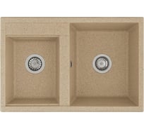 Мойка для кухни AQUATON Делия 78 DBL 2 чаши песочный 1A723132DE220