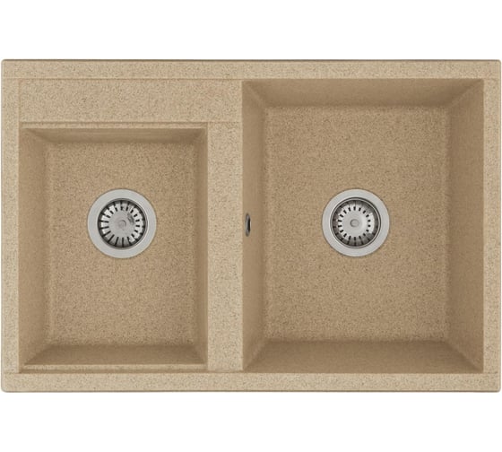 Мойка для кухни AQUATON Делия 78 DBL 2 чаши песочный 1A723132DE220 1
