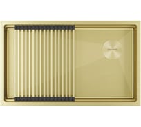 Мойка Paulmark нержавеющая сталь NEXT-PRO 74 UNI светлое золото, 740х450мм, Starke PM707445-LG