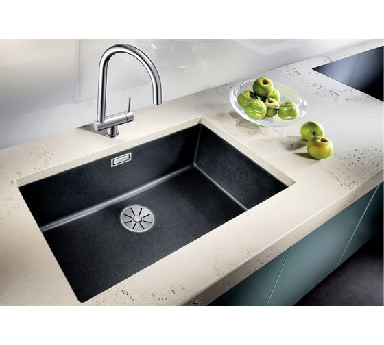 Мойка Blanco SUBLINE 700 U Silgranit алюметаллик, с отводной арматурой InFino 523444
