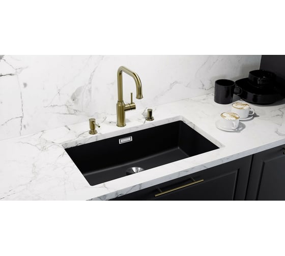 Мойка Blanco SUBLINE 700 U Silgranit алюметаллик, с отводной арматурой InFino 523444