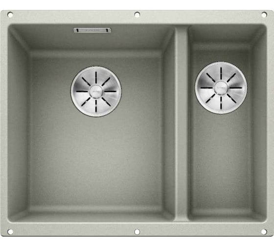 Мойка Blanco SUBLINE 340 160 U Silgranit жемчужный (чаша слева), с отводной арматурой InFino 523551 1