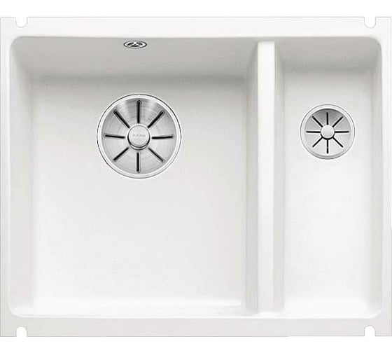Мойка Blanco SUBLINE 350 150 U керамика PuraPlus, глянцевый, белый, с отводной арматурой InFino 523741 1