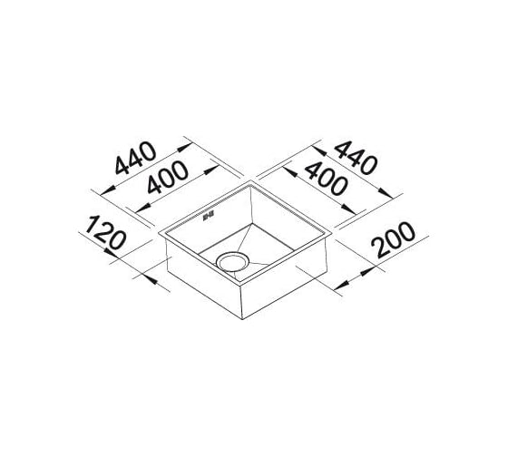 Мойка Blanco ZEROX 400 U нержавеющая сталь, Durinox, с отводной арматурой InFino 521558