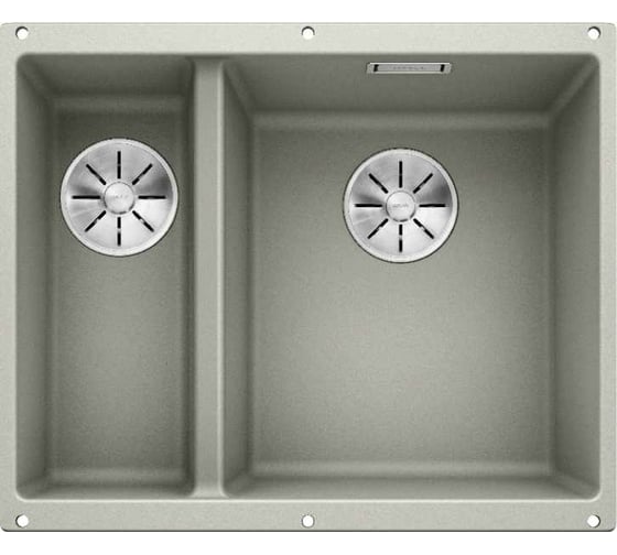 Мойка Blanco SUBLINE 340 160 U Silgranit жемчужный (чаша справа), с отводной арматурой InFino 523561