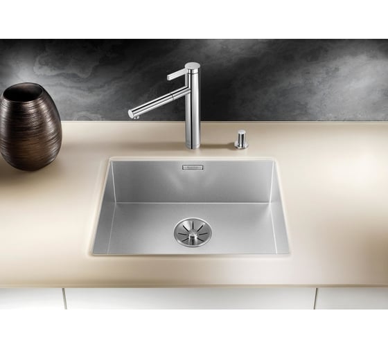Мойка Blanco ZEROX 500 U нержавеющая сталь, Durinox, с отводной арматурой InFino 521559
