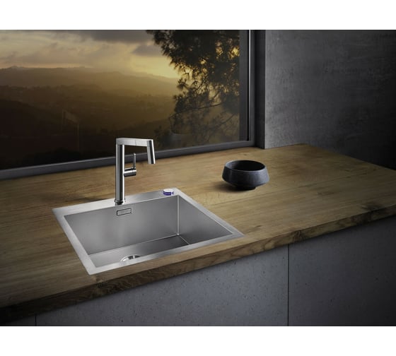 Мойка Blanco ZEROX 500 IF A нержавеющая сталь, Durinox, с отводной арматурой InFino 523101