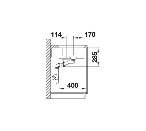 Мойка Blanco SUPRA 340 180 U левая чаша 525216