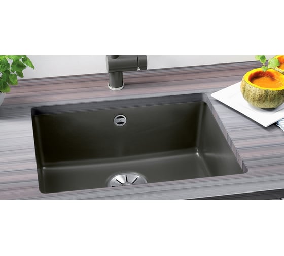 Мойка Blanco SUBLINE 500 U керамика PuraPlus, глянцевый, магнолия, с отводной арматурой InFino 523734