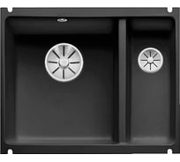 Мойка Blanco SUBLINE 350 150 U керамика PuraPlus, черный, с отводной арматурой InFino 523747