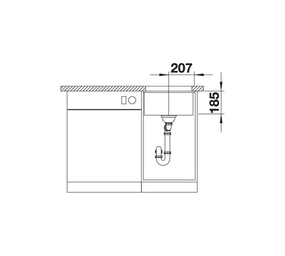 Мойка Blanco SUBLINE 375 U керамика PuraPlus, глянцевый, белый, с отводной арматурой InFino 523726