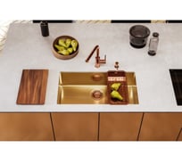 Мойка ALVEUS QUADRIX 60 MONARCH BRONZE 740x400x200 в компл. с выпуском без сифона 1153742