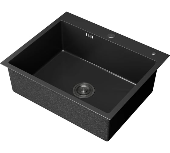 Мойка кухонная из нержавеющей стали Bauedge BAU SOUL NANO BLACK, сифон EASY CLEAN в комплекте KT6050B