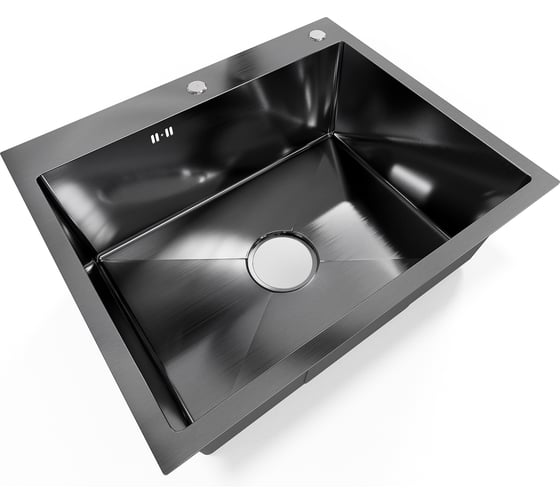 Мойка кухонная из нержавеющей стали Bauedge BAU SOUL NANO BLACK, сифон EASY CLEAN в комплекте KT6050B
