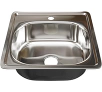 Врезная мойка MIXLINE 48х48 0,4 выпуск 3 1/2 16см с сифоном/ПОЛИМЕР 558484