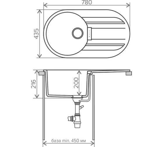 Кухонная мойка Tolero Loft TL-780 №911 черный 473820